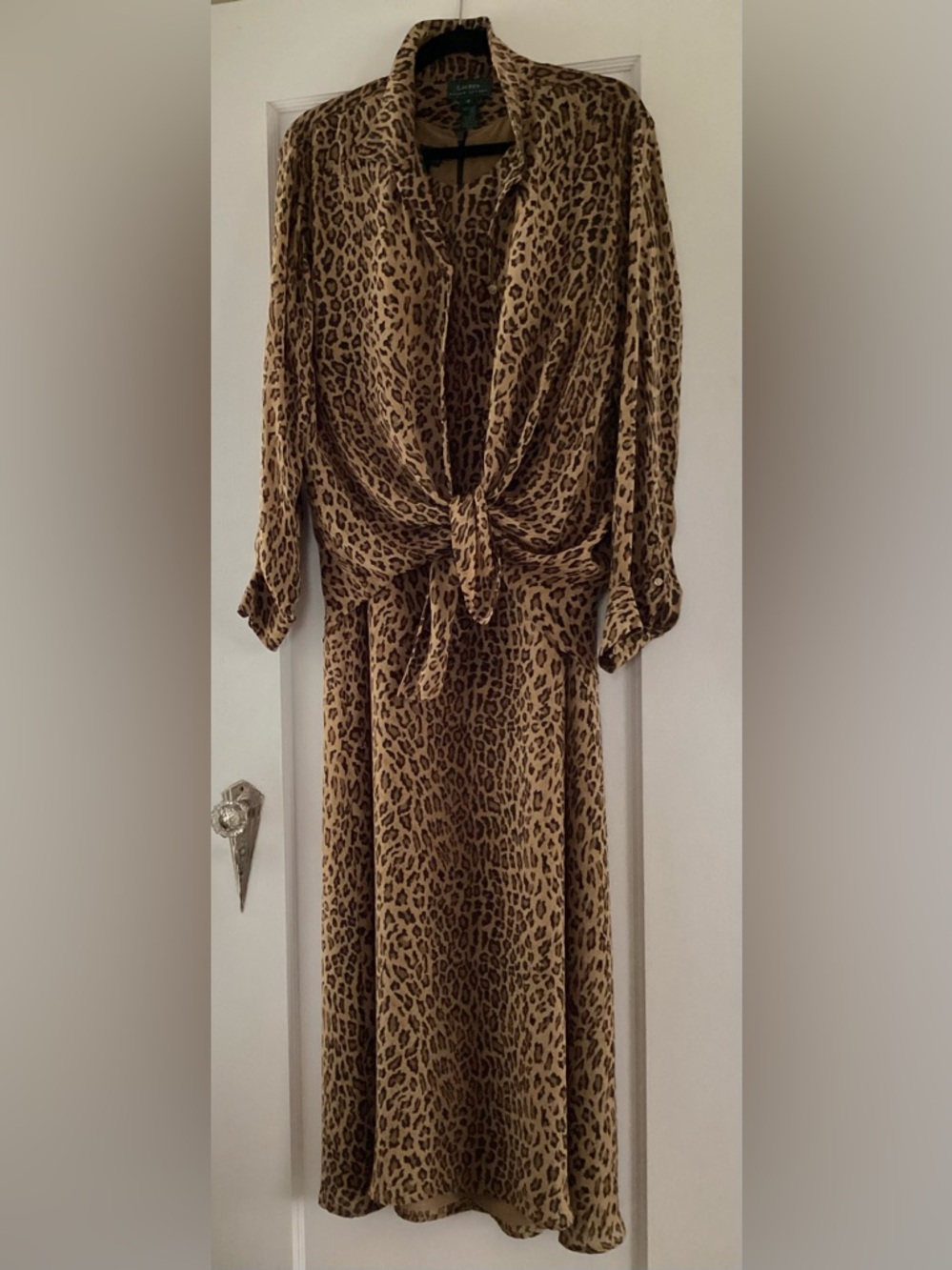 Leopard Print 2-Piece Maxi Dress & Shirt